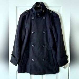 Wool-Blend Double Breasted Peacoat